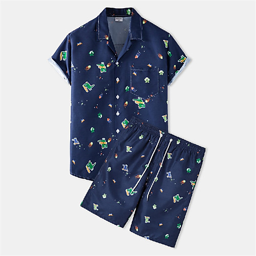 Men's Shirt Suits Shirt Dinosaur Button-Down Short Sleeve Casual Tops Cotton Casual Fashion Hawaiian Breathable Navy Blue
Men's Shirt Suits Shirt Dinosaur Button-Down Short Sleeve Casual Tops Cotton Casual Fashion Hawaiian Breathable Navy Blue