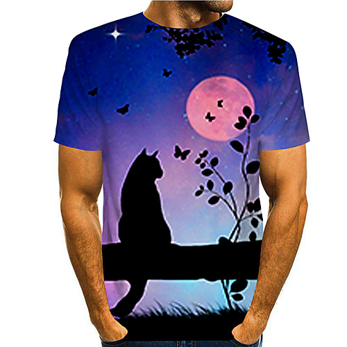 Men's Tee T shirt Shirt 3D Print Cat Graphic Prints Print Short Sleeve Daily Tops Casual Designer Big and Tall Round Neck Blue / Summer
Men's Tee T shirt Shirt 3D Print Cat Graphic Prints Print Short Sleeve Daily Tops Casual Designer Big and Tall Round Neck Blue / Summer