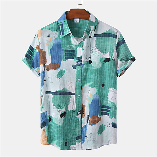 Men's Shirt Color Block Button-Down Short Sleeve Casual Tops Cotton Casual Fashion Hawaiian Breathable Red Green Brown
Men's Shirt Color Block Button-Down Short Sleeve Casual Tops Cotton Casual Fashion Hawaiian Breathable Red Green Brown