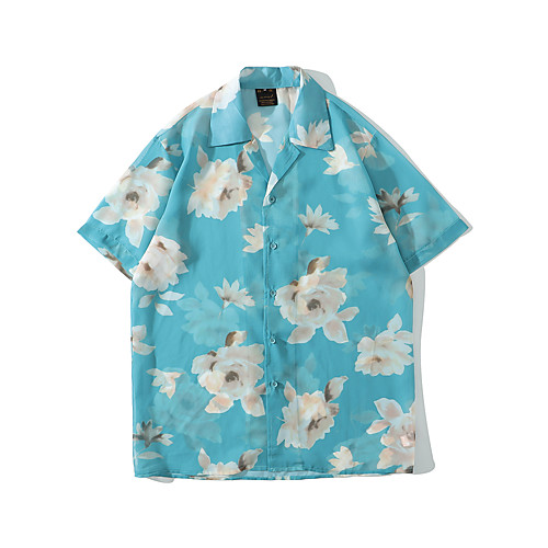Men's Shirt Other Prints Floral Graphic Button-Down Print Short Sleeve Casual Tops Basic Hawaiian Distressed Button Down Collar Light Blue / Summer
Men's Shirt Other Prints Floral Graphic Button-Down Print Short Sleeve Casual Tops Basic Hawaiian Distressed Button Down Collar Light Blue / Summer