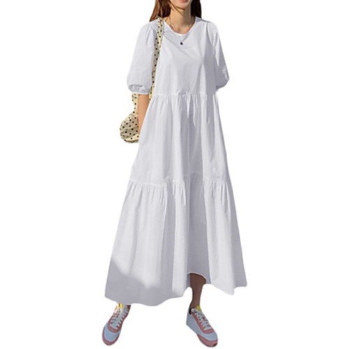Women's Swing Dress Maxi long Dress White Black Red Short Sleeve Solid Color Spring Summer Casual / Daily 2021 S M L XL XXL XXXL 4XL 5XL / Cotton / Cotton
Women's Swing Dress Maxi long Dress White Black Red Short Sleeve Solid Color Spring Summer Casual / Daily 2021 S M L XL XXL XXXL 4XL 5XL / Cotton / Cotton