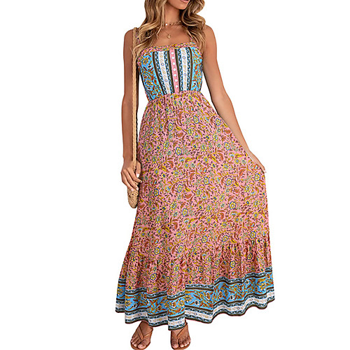 Women's Strap Dress Maxi long Dress Green Brown Sleeveless Floral Print Print Summer Boat Neck Elegant Holiday 2021 S M L XL
Women's Strap Dress Maxi long Dress Green Brown Sleeveless Floral Print Print Summer Boat Neck Elegant Holiday 2021 S M L XL