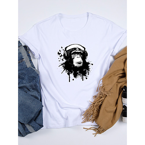 Women's T shirt Graphic Animal Print Round Neck Tops 100% Cotton Basic Basic Top White Purple Red
Women's T shirt Graphic Animal Print Round Neck Tops 100% Cotton Basic Basic Top White Purple Red