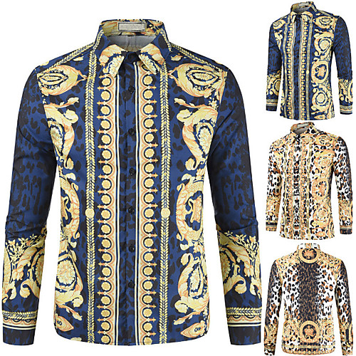 Men's Shirt Cheetah Print Button-Down Long Sleeve Casual Tops Cotton Casual Fashion Breathable Comfortable Yellow Navy Blue
Men's Shirt Cheetah Print Button-Down Long Sleeve Casual Tops Cotton Casual Fashion Breathable Comfortable Yellow Navy Blue