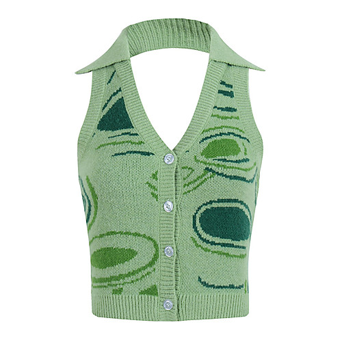 Women's Casual / Daily Solid Color Vest Sleeveless Sweater Cardigans Button Down Collar Brown stripes Black stripes Flower blue
Women's Casual / Daily Solid Color Vest Sleeveless Sweater Cardigans Button Down Collar Brown stripes Black stripes Flower blue