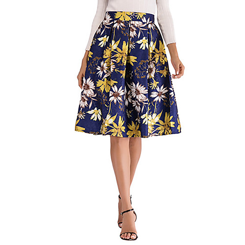 Women's Homecoming Vacation Basic Streetwear Skirts Floral / Botanical Pleated Print White Blue
Women's Homecoming Vacation Basic Streetwear Skirts Floral / Botanical Pleated Print White Blue