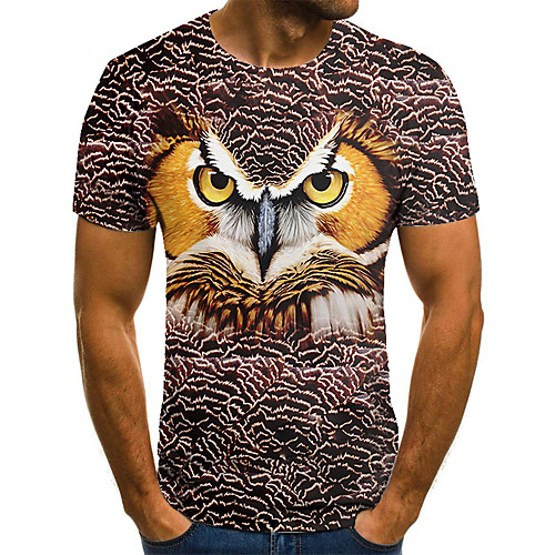Men's Unisex Tee T shirt 3D Print Graphic Prints Owl Plus Size Print Short Sleeve Casual Tops Basic Fashion Designer Big and Tall Brown
Men's Unisex Tee T shirt 3D Print Graphic Prints Owl Plus Size Print Short Sleeve Casual Tops Basic Fashion Designer Big and Tall Brown
