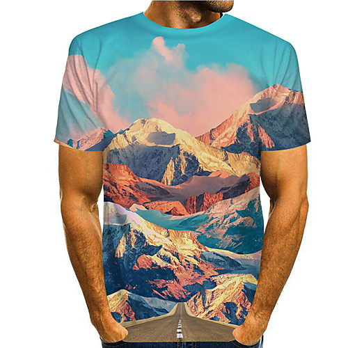 Men's Tee T shirt 3D Print Graphic Prints Mountain Print Short Sleeve Daily Tops Casual Designer Big and Tall Blue
Men's Tee T shirt 3D Print Graphic Prints Mountain Print Short Sleeve Daily Tops Casual Designer Big and Tall Blue