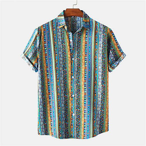 Men's Shirt Striped Button-Down Short Sleeve Casual Tops Cotton Casual Fashion Breathable Comfortable Blue Yellow
Men's Shirt Striped Button-Down Short Sleeve Casual Tops Cotton Casual Fashion Breathable Comfortable Blue Yellow