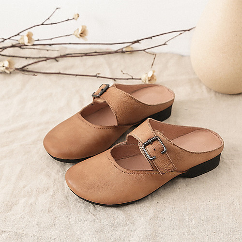 Women's Sandals Vintage Clogs Flat Heel Round Toe Booties Ankle Boots Nappa Leather Buckle Solid Colored Khaki Coffee / Booties / Ankle Boots
Women's Sandals Vintage Clogs Flat Heel Round Toe Booties Ankle Boots Nappa Leather Buckle Solid Colored Khaki Coffee / Booties / Ankle Boots