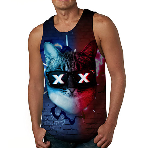 Men's Tank Top Undershirt 3D Print Cat Graphic Prints Print Sleeveless Daily Tops Casual Designer Big and Tall Blue
Men's Tank Top Undershirt 3D Print Cat Graphic Prints Print Sleeveless Daily Tops Casual Designer Big and Tall Blue