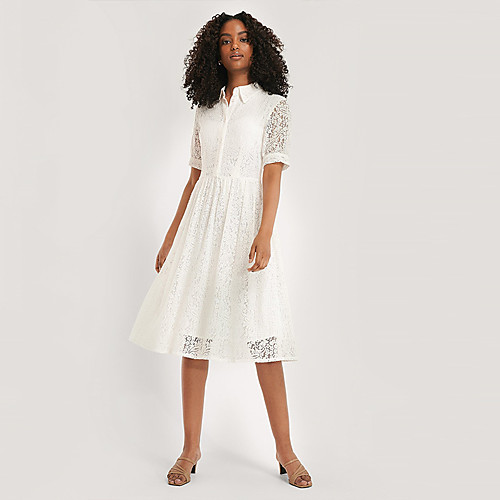 Women's A Line Dress Knee Length Dress off-white Short Sleeve Solid Color Summer Casual 2021 S M L XL XXL
Women's A Line Dress Knee Length Dress off-white Short Sleeve Solid Color Summer Casual 2021 S M L XL XXL