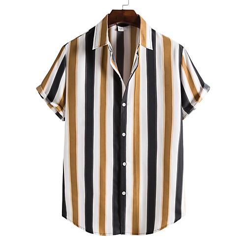 Men's Shirt Other Prints Striped Color Block Plus Size Print Short Sleeve Going out Tops Tropical Beach Classic Collar Rainbow
Men's Shirt Other Prints Striped Color Block Plus Size Print Short Sleeve Going out Tops Tropical Beach Classic Collar Rainbow