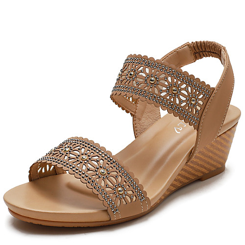 Women's Sandals Wedge Sandals Wedge Heel Round Toe PU Rhinestone Floral Almond Black Gray
Women's Sandals Wedge Sandals Wedge Heel Round Toe PU Rhinestone Floral Almond Black Gray