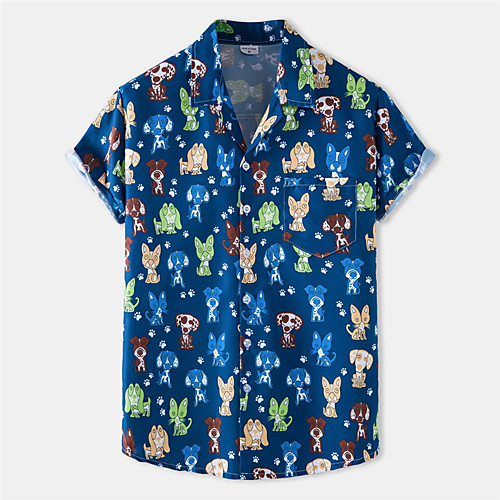 Men's Shirt Dog Animal Button-Down Short Sleeve Casual Tops Cotton Casual Fashion Breathable Comfortable Blue
Men's Shirt Dog Animal Button-Down Short Sleeve Casual Tops Cotton Casual Fashion Breathable Comfortable Blue