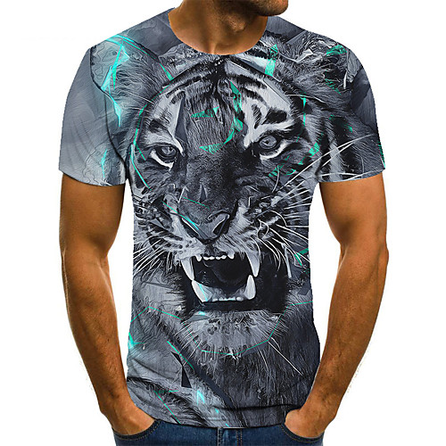 Men's Unisex Tee T shirt 3D Print Graphic Prints Tiger Plus Size Print Short Sleeve Casual Tops Basic Fashion Designer Big and Tall Gray
Men's Unisex Tee T shirt 3D Print Graphic Prints Tiger Plus Size Print Short Sleeve Casual Tops Basic Fashion Designer Big and Tall Gray