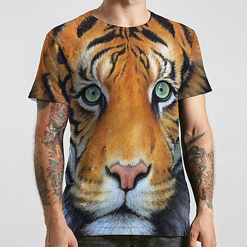 Men's Unisex Tee T shirt 3D Print Graphic Prints Tiger Animal Plus Size Print Short Sleeve Casual Tops Fashion Designer Big and Tall Yellow
Men's Unisex Tee T shirt 3D Print Graphic Prints Tiger Animal Plus Size Print Short Sleeve Casual Tops Fashion Designer Big and Tall Yellow