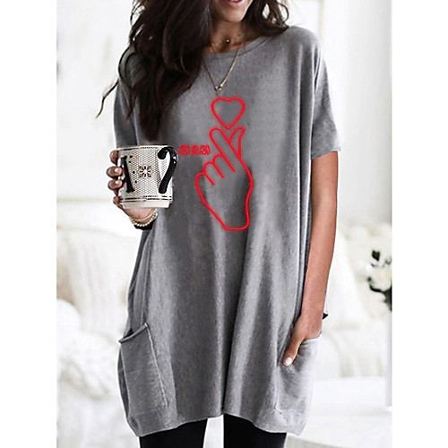 Women's T shirt Dress Graphic Heart Round Neck Tops Basic Basic Top Black Wine Army Green
Women's T shirt Dress Graphic Heart Round Neck Tops Basic Basic Top Black Wine Army Green