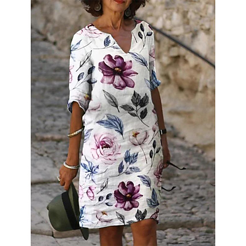 Women's A Line Dress Knee Length Dress White Short Sleeve Pattern Summer Casual 2021 S M L XL XXL XXXL 4XL 5XL
Women's A Line Dress Knee Length Dress White Short Sleeve Pattern Summer Casual 2021 S M L XL XXL XXXL 4XL 5XL