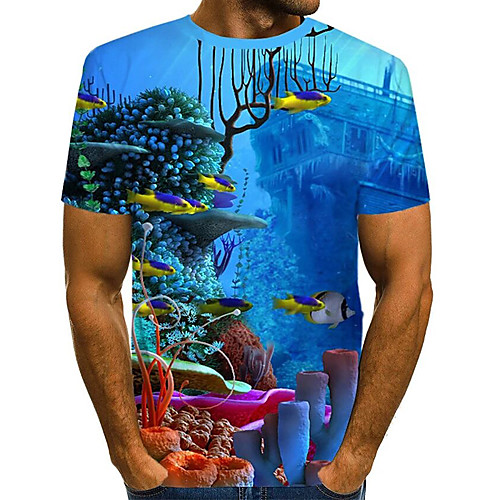 Men's Unisex Tee T shirt 3D Print Graphic Prints Fish Plus Size Print Short Sleeve Casual Tops Basic Fashion Designer Big and Tall Blue
Men's Unisex Tee T shirt 3D Print Graphic Prints Fish Plus Size Print Short Sleeve Casual Tops Basic Fashion Designer Big and Tall Blue
