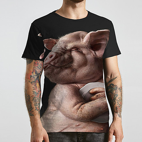 Men's Unisex Tee T shirt Shirt 3D Print Graphic Prints Pig Plus Size Print Short Sleeve Casual Tops Basic Designer Big and Tall Round Neck Black / Summer
Men's Unisex Tee T shirt Shirt 3D Print Graphic Prints Pig Plus Size Print Short Sleeve Casual Tops Basic Designer Big and Tall Round Neck Black / Summer