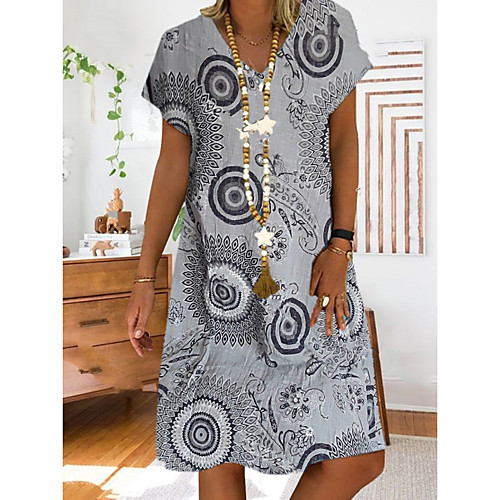 Women's A Line Dress Knee Length Dress Purple Gray White Short Sleeve Print Summer Round Neck Casual 2021 S M L XL XXL 3XL 4XL 5XL
Women's A Line Dress Knee Length Dress Purple Gray White Short Sleeve Print Summer Round Neck Casual 2021 S M L XL XXL 3XL 4XL 5XL