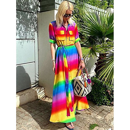 Women's Swing Dress Maxi long Dress Red Short Sleeve Stripes Spring Summer Casual / Daily 2021 S M L XL
Women's Swing Dress Maxi long Dress Red Short Sleeve Stripes Spring Summer Casual / Daily 2021 S M L XL