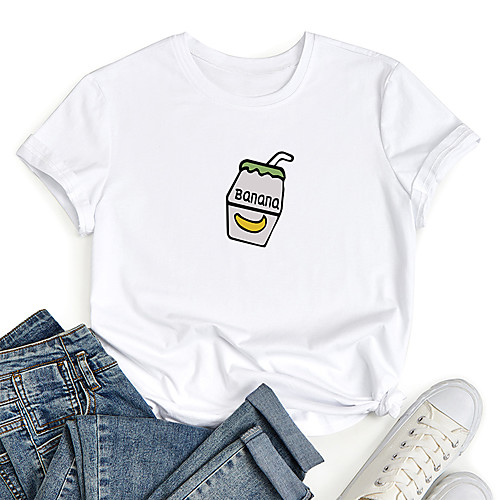 Women's T shirt Graphic Letter Print Round Neck Tops 100% Cotton Basic Basic Top White
Women's T shirt Graphic Letter Print Round Neck Tops 100% Cotton Basic Basic Top White
