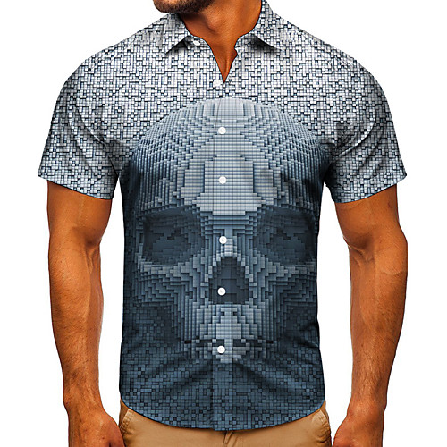 Men's Shirt 3D Print Graphic Prints Skull Button-Down Short Sleeve Street Tops Casual Fashion Classic Breathable Gray
Men's Shirt 3D Print Graphic Prints Skull Button-Down Short Sleeve Street Tops Casual Fashion Classic Breathable Gray