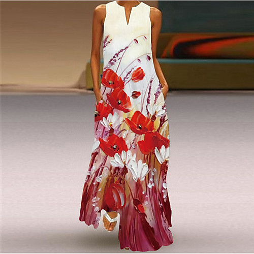Women's Swing Dress Maxi long Dress Blue Yellow Red Sleeveless Floral / Botanical Print Spring Summer V Neck Casual / Daily Holiday 2021 S M L XL XXL XXXL
Women's Swing Dress Maxi long Dress Blue Yellow Red Sleeveless Floral / Botanical Print Spring Summer V Neck Casual / Daily Holiday 2021 S M L XL XXL XXXL