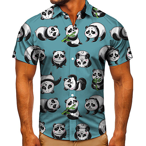 Men's Shirt 3D Print Graphic Prints Panda Button-Down Short Sleeve Street Tops Casual Fashion Classic Breathable Blue
Men's Shirt 3D Print Graphic Prints Panda Button-Down Short Sleeve Street Tops Casual Fashion Classic Breathable Blue