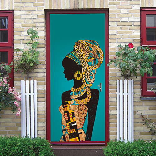 2pcs Self-adhesive Creative African Woman Door Stickers For Living Room Diy Decoration Home Waterproof Wall Stickers
2pcs Self-adhesive Creative African Woman Door Stickers For Living Room Diy Decoration Home Waterproof Wall Stickers