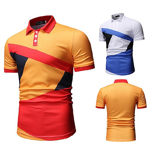 Men's Golf Shirt Other Prints Color Block Short Sleeve Casual Tops Casual White Yellow / Summer
Men's Golf Shirt Other Prints Color Block Short Sleeve Casual Tops Casual White Yellow / Summer