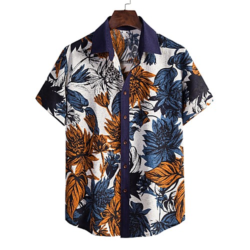 Men's Shirt Other Prints Graphic Leaves Short Sleeve Daily Tops Casual Blue / White
Men's Shirt Other Prints Graphic Leaves Short Sleeve Daily Tops Casual Blue / White