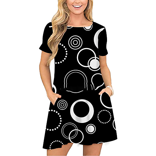 Women's T Shirt Dress Tee Dress Short Mini Dress Black Short Sleeve Print Geometric Pocket Print Spring Summer Round Neck Casual Holiday 2021 S M L XL XXL 3XL
Women's T Shirt Dress Tee Dress Short Mini Dress Black Short Sleeve Print Geometric Pocket Print Spring Summer Round Neck Casual Holiday 2021 S M L XL XXL 3XL