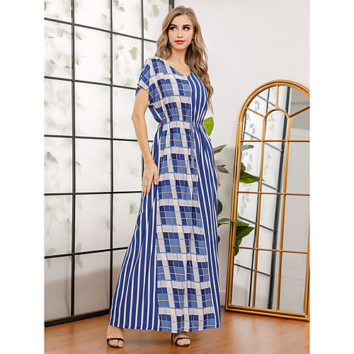 Women's Swing Dress Maxi long Dress Blue Short Sleeve Plaid / Check Spring Summer Elegant & Luxurious 2021 M L XL XXL
Women's Swing Dress Maxi long Dress Blue Short Sleeve Plaid / Check Spring Summer Elegant & Luxurious 2021 M L XL XXL