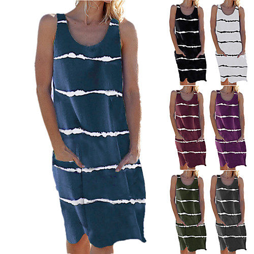 Women's A Line Dress Knee Length Dress ArmyGreen Purple Red Wine White Black Dark Gray Dark Blue Sleeveless Stripes Summer Casual 2021 S M L XL 2XL 3XL 4XL 5XL
Women's A Line Dress Knee Length Dress ArmyGreen Purple Red Wine White Black Dark Gray Dark Blue Sleeveless Stripes Summer Casual 2021 S M L XL 2XL 3XL 4XL 5XL