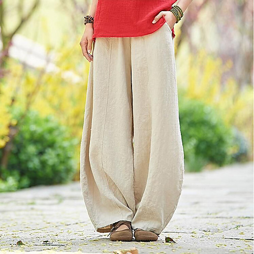 Women's Casual Streetwear Comfort Lightweight Linen / Cotton Blend Loose Casual Weekend Chinos Pants Plain Ankle-Length Pocket Black Beige Dark Blue
Women's Casual Streetwear Comfort Lightweight Linen / Cotton Blend Loose Casual Weekend Chinos Pants Plain Ankle-Length Pocket Black Beige Dark Blue
