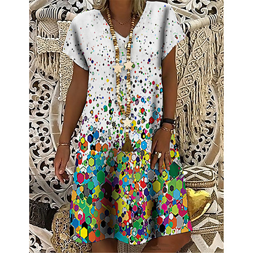 Women's T Shirt Dress Tee Dress Knee Length Dress White Short Sleeve Polka Dot Print Print Spring Summer V Neck Casual Holiday 2021 S M L XL XXL 3XL
Women's T Shirt Dress Tee Dress Knee Length Dress White Short Sleeve Polka Dot Print Print Spring Summer V Neck Casual Holiday 2021 S M L XL XXL 3XL
