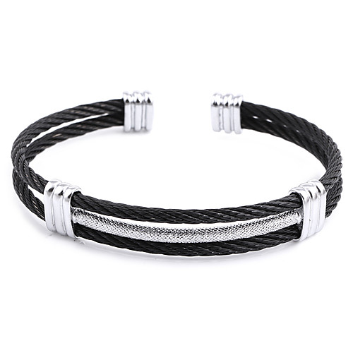 Women's Men's Cuff Bracelet Braided Fashion Stylish Titanium Steel Bracelet Jewelry Black / Silver For Date Festival
Women's Men's Cuff Bracelet Braided Fashion Stylish Titanium Steel Bracelet Jewelry Black / Silver For Date Festival