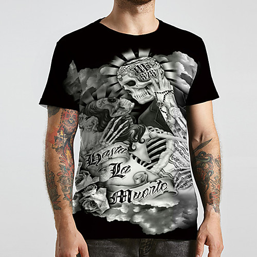Men's Unisex Tee T shirt 3D Print Graphic Prints Skull Print Short Sleeve Casual Tops Basic Designer Big and Tall Black
Men's Unisex Tee T shirt 3D Print Graphic Prints Skull Print Short Sleeve Casual Tops Basic Designer Big and Tall Black