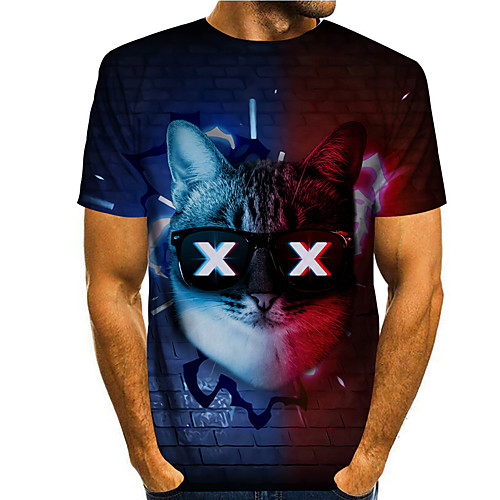 Men's Tee T shirt 3D Print Cat Graphic Prints Print Short Sleeve Daily Tops Casual Designer Big and Tall Blue
Men's Tee T shirt 3D Print Cat Graphic Prints Print Short Sleeve Daily Tops Casual Designer Big and Tall Blue