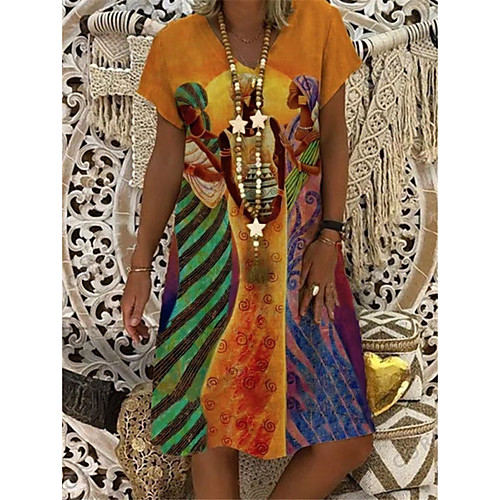 Women's A Line Dress Knee Length Dress Orange Short Sleeve Tie Dye Summer V Neck Elegant Casual 2021 S M L XL XXL 3XL 4XL 5XL
Women's A Line Dress Knee Length Dress Orange Short Sleeve Tie Dye Summer V Neck Elegant Casual 2021 S M L XL XXL 3XL 4XL 5XL