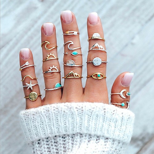 Women's Ring Set Retro Sun Moon Eyes Stylish Unique Design European Trendy Earrings Jewelry 1# For Anniversary Street Prom Festival 1pack
Women's Ring Set Retro Sun Moon Eyes Stylish Unique Design European Trendy Earrings Jewelry 1# For Anniversary Street Prom Festival 1pack