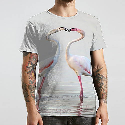 Men's Unisex Tee T shirt 3D Print Flamingo Graphic Prints Plus Size Print Short Sleeve Casual Tops Basic Designer Big and Tall Gray
Men's Unisex Tee T shirt 3D Print Flamingo Graphic Prints Plus Size Print Short Sleeve Casual Tops Basic Designer Big and Tall Gray