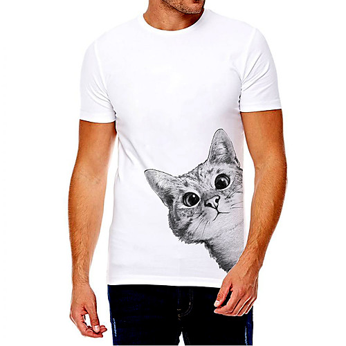 Men's Unisex Tee T shirt Hot Stamping Cat Graphic Prints Animal Plus Size Print Short Sleeve Casual Tops Cotton Basic Fashion Designer Big and Tall White
Men's Unisex Tee T shirt Hot Stamping Cat Graphic Prints Animal Plus Size Print Short Sleeve Casual Tops Cotton Basic Fashion Designer Big and Tall White