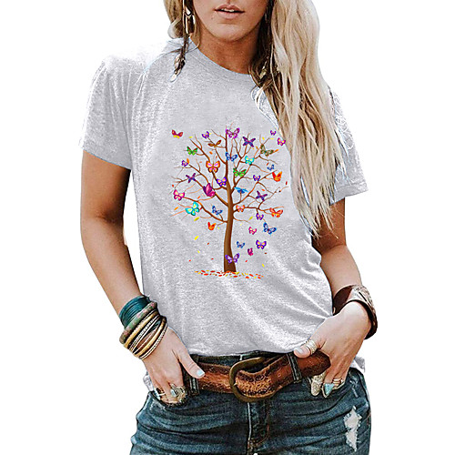 Women's Butterfly T shirt Graphic Butterfly Print Round Neck Basic Tops 100% Cotton Wine Light gray Dark Gray
Women's Butterfly T shirt Graphic Butterfly Print Round Neck Basic Tops 100% Cotton Wine Light gray Dark Gray