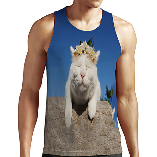 Men's Unisex Tank Top Undershirt 3D Print Cat Graphic Prints Animal Plus Size Print Sleeveless Casual Tops Basic Designer Big and Tall Blue
Men's Unisex Tank Top Undershirt 3D Print Cat Graphic Prints Animal Plus Size Print Sleeveless Casual Tops Basic Designer Big and Tall Blue