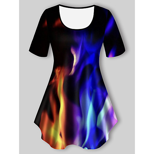 Women's Plus Size Tops T shirt Graphic Flame Print Short Sleeve Crewneck Basic Black Big Size XL XXL 3XL 4XL 5XL / Holiday
Women's Plus Size Tops T shirt Graphic Flame Print Short Sleeve Crewneck Basic Black Big Size XL XXL 3XL 4XL 5XL / Holiday