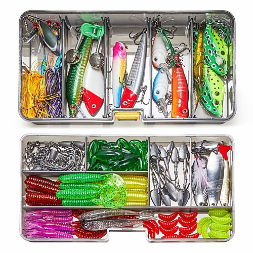 136 pcs Lure kit Fishing Lures Crank Frog Worm lifelike 3D Eyes Bass Trout Pike Freshwater and Saltwater
136 pcs Lure kit Fishing Lures Crank Frog Worm lifelike 3D Eyes Bass Trout Pike Freshwater and Saltwater
